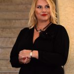 Ručno izrađena ogrlica "List" sa oniksom O 014