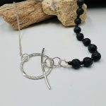 Srebrni ručno izrađeni lanac Lava/Oniks L 23