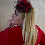 Fascinator crveni cvet F 004