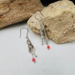 Srebrne ručno izrađene minđuše Kala i koral M 21