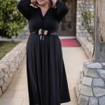 Crna dizajnerska haljina  H 002