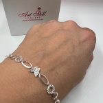 Srebrna narukvica cirkon leptir 42 N 380185