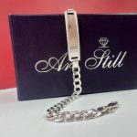 Srebrna muška narukvica sa pločicom 42 NM 430210