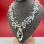 Srebrna ručno izrađena ogrlica Gorski kristal/Dendritski ahat 442Ž LŽ 442443