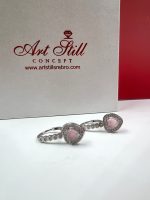 Srebrne minđuše sa cirkonima roze srce 54 MC 330250 - Slika 3