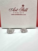 Srebrne minđuše list cirkon 54 M 305130 - Slika 3