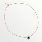 Srebrni pozlaćeni lanac sa zelenim cirkonom 295 L 185403