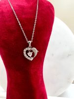 Srebrni lanac sa priveskom srce i delfinom 295 L 332404 - Slika 2