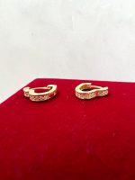 Srebrne pozlaćene minđuše karike srce 295 M 190120 - Slika 4