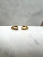 Srebrne pozlaćene minđuše karike srce 295 M 190120 - Slika 2