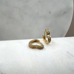 Srebrne pozlaćene minđuše karike srce 295 M 190120