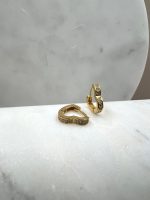 Srebrne pozlaćene minđuše karike srce 295 M 190120