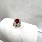 Srebrni ručni izrađeni prsten sa karneolom 75 P 920