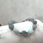 Narukvica sa žadom, angelitom i hematitom, hir. čelik 90